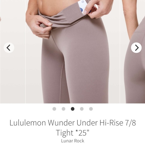 Lululemon Wunder Under 7/8 Leggings - Lunar Rock (Size 2) - Picture 6 of 7